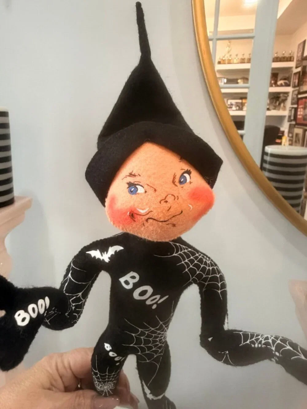 Annalee Vintage 2004 Halloween Spiderweb Boo Elf 16